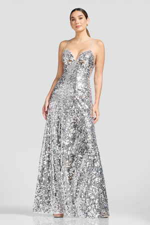 Lindsey Dress / SILVER-NUDE