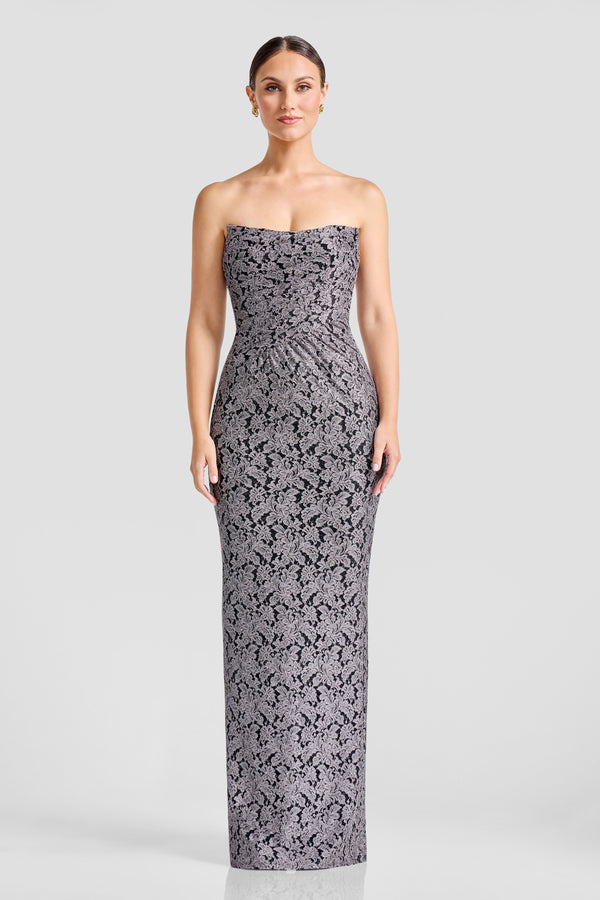 Liora Dress / GUNMETAL MULTI