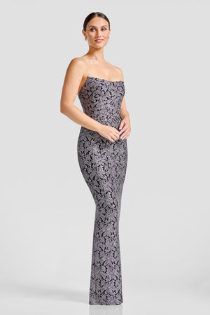 Liora Dress / GUNMETAL MULTI