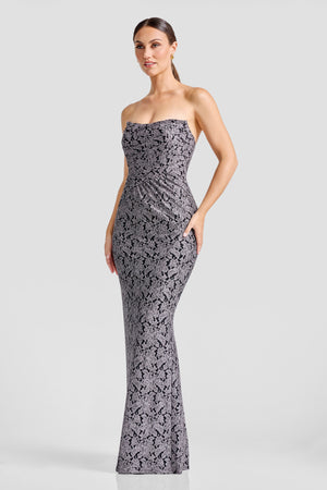 Liora Dress / GUNMETAL MULTI