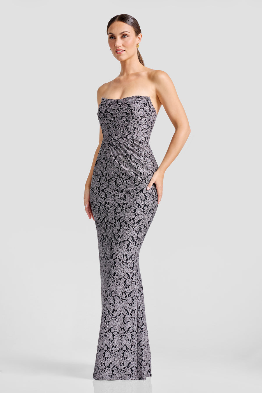 Liora Dress / GUNMETAL MULTI