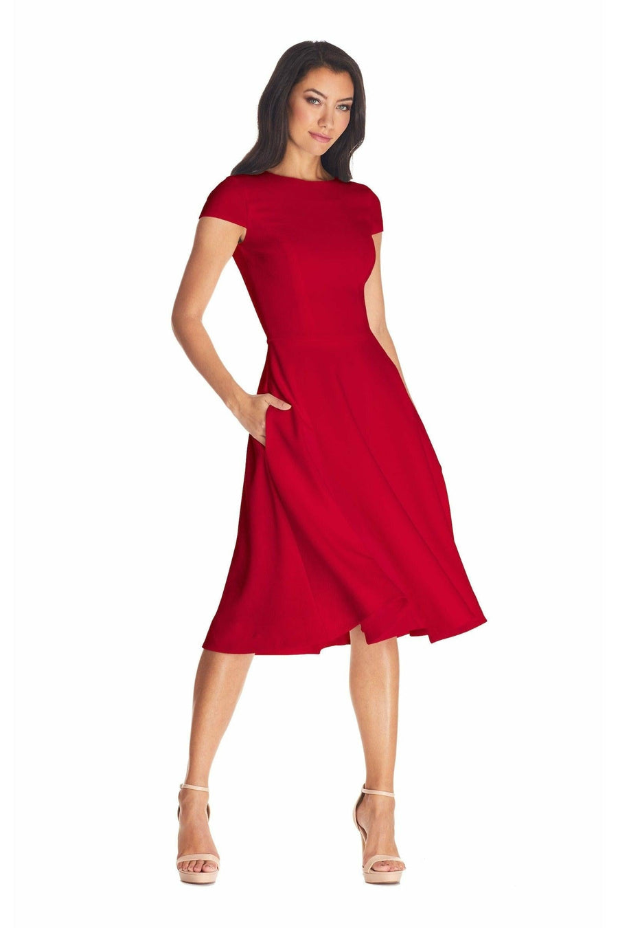 london belly Women Fit and Flare Red Dress - Buy london belly Women Fit and Flare  Red Dress Online at Best Prices in India | Flipkart.com