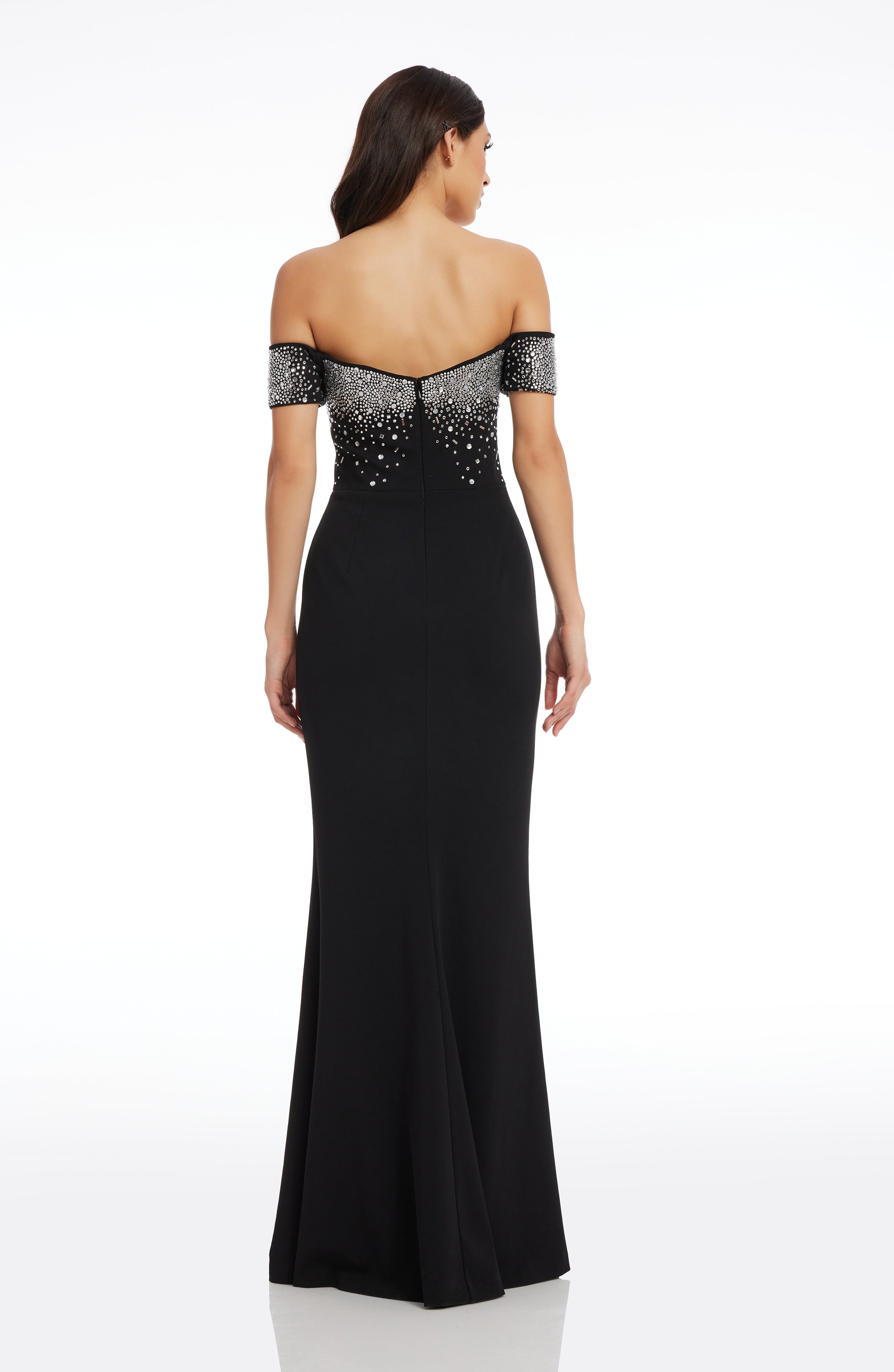 Dress The Population Women's Logan Embellished Off The Shoulder Gown - Black - Gowns Dress The Population Women's Logan Embellished Off The Shoulder Gown - Black - Gowns