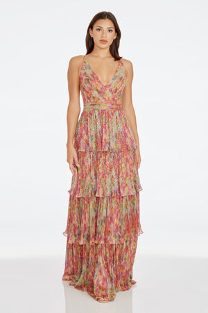 Lorain Gown / BRIGHT FUCHSIA MULTI