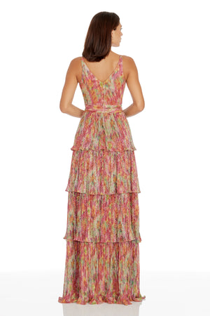 Lorain Gown / BRIGHT FUCHSIA MULTI