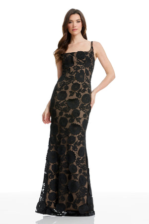 LORENA DRESS / BLACK-NUDE
