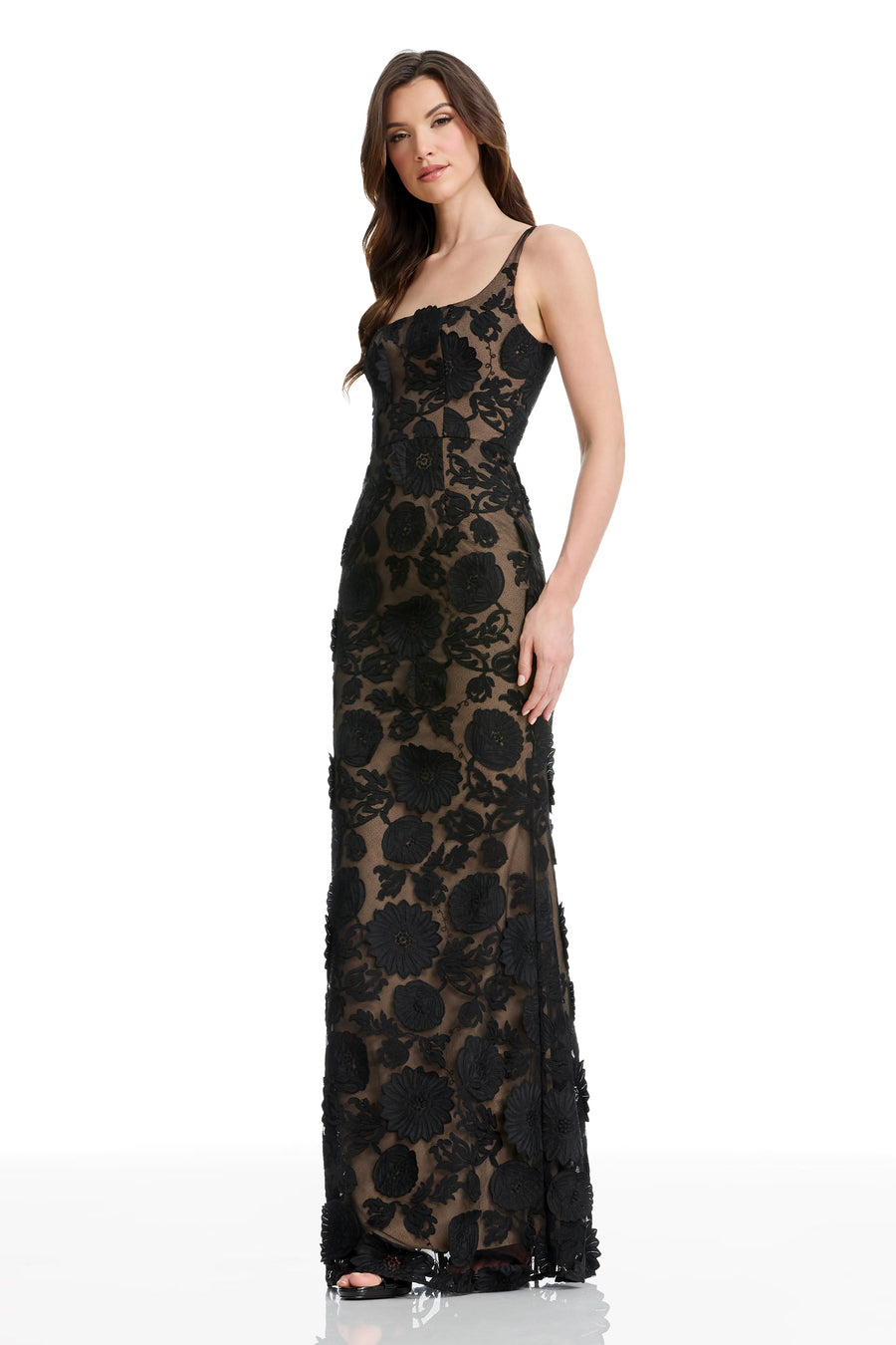 LORENA DRESS / BLACK-NUDE