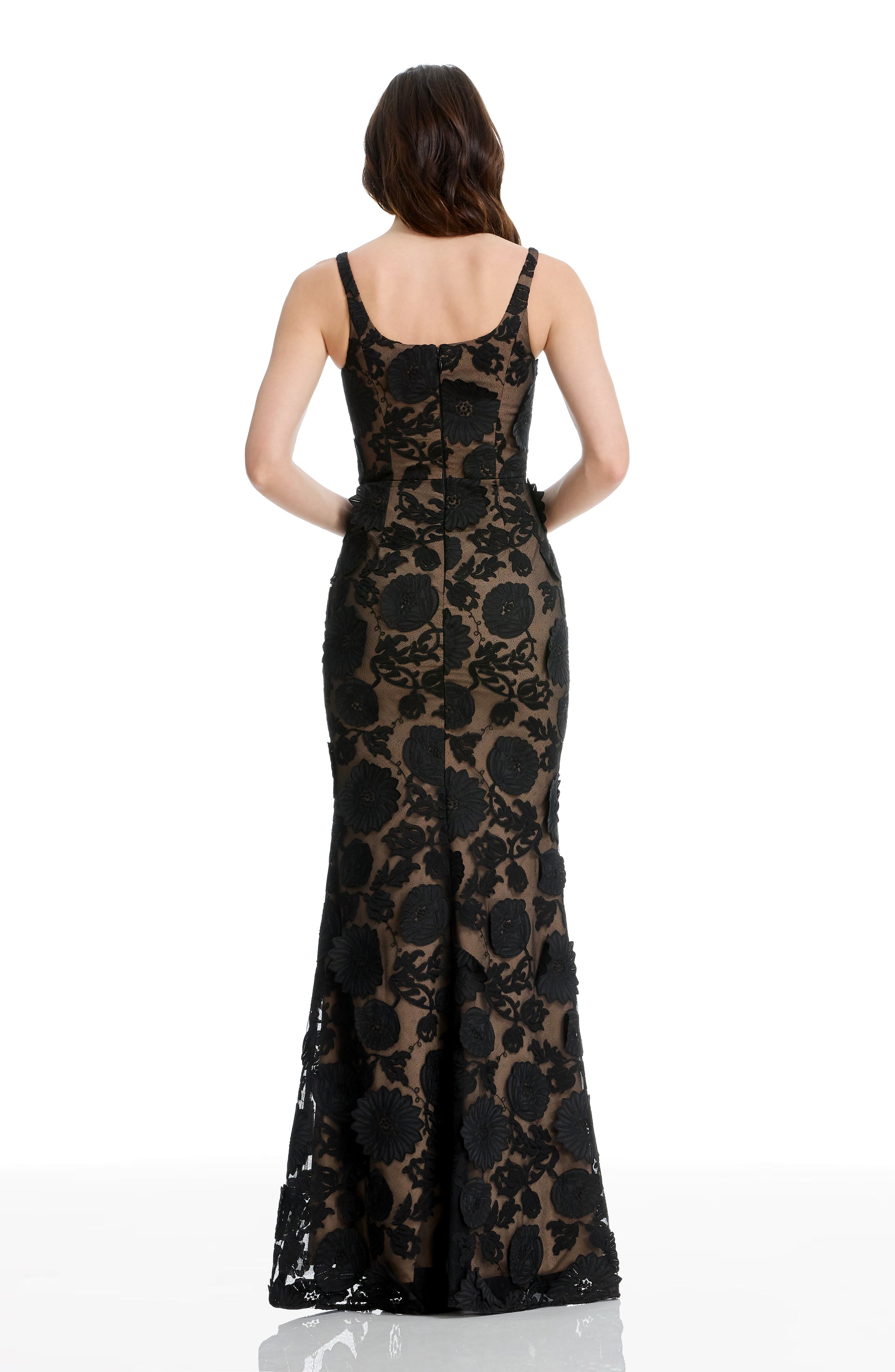 green emerald velvet dress Dress The Population Women's Lorena Applique Gown - Red - Size XXS