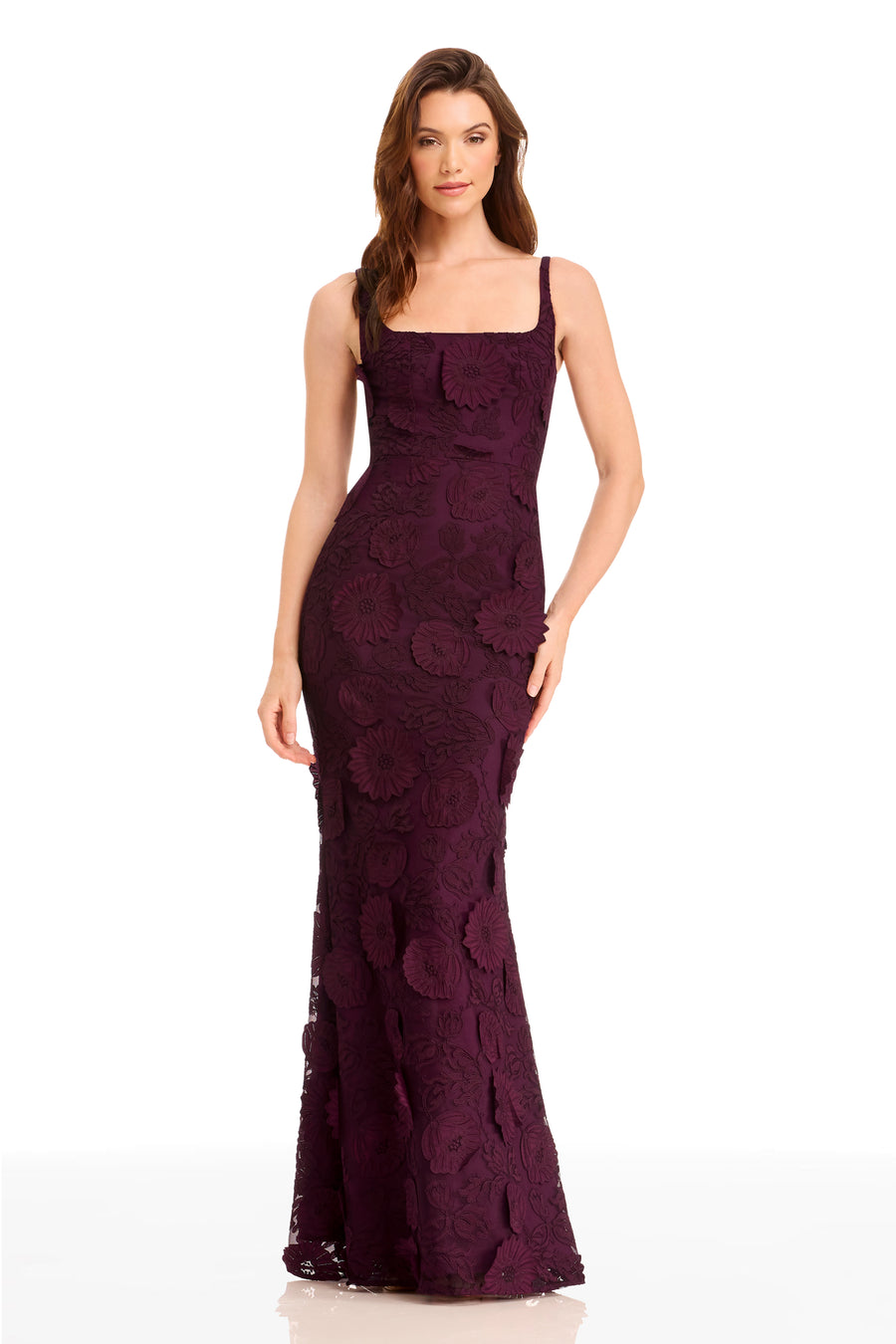 dress the population lorena Dress The Population Lorena Sleeveless Square-Neck Rosette Maxi Dress