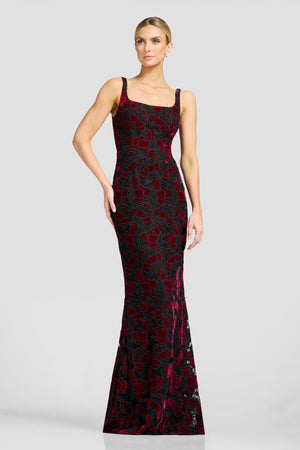 Lorena Gown / BURGUNDY MULTI