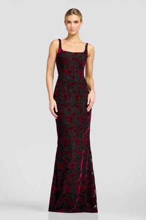Lorena Gown / BURGUNDY MULTI