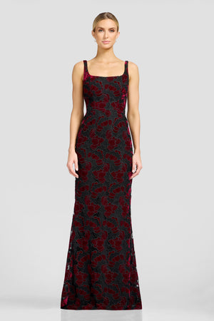 Lorena Gown / BURGUNDY MULTI