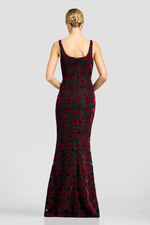 Lorena Gown / BURGUNDY MULTI