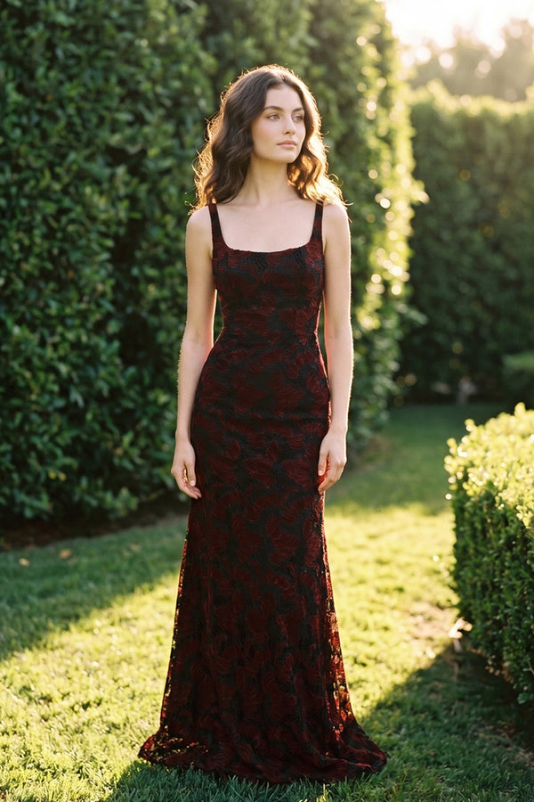 Lorena Gown / BURGUNDY MULTI