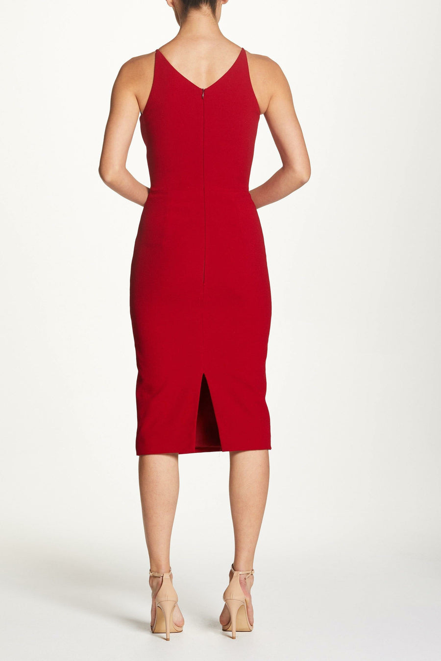 dress the population lita dress Dress the Population Women's Lita Sleeveless Plunging Midi Sheath Dress w Bows Dress, Black, XXS at Amazon Women's Clothing store