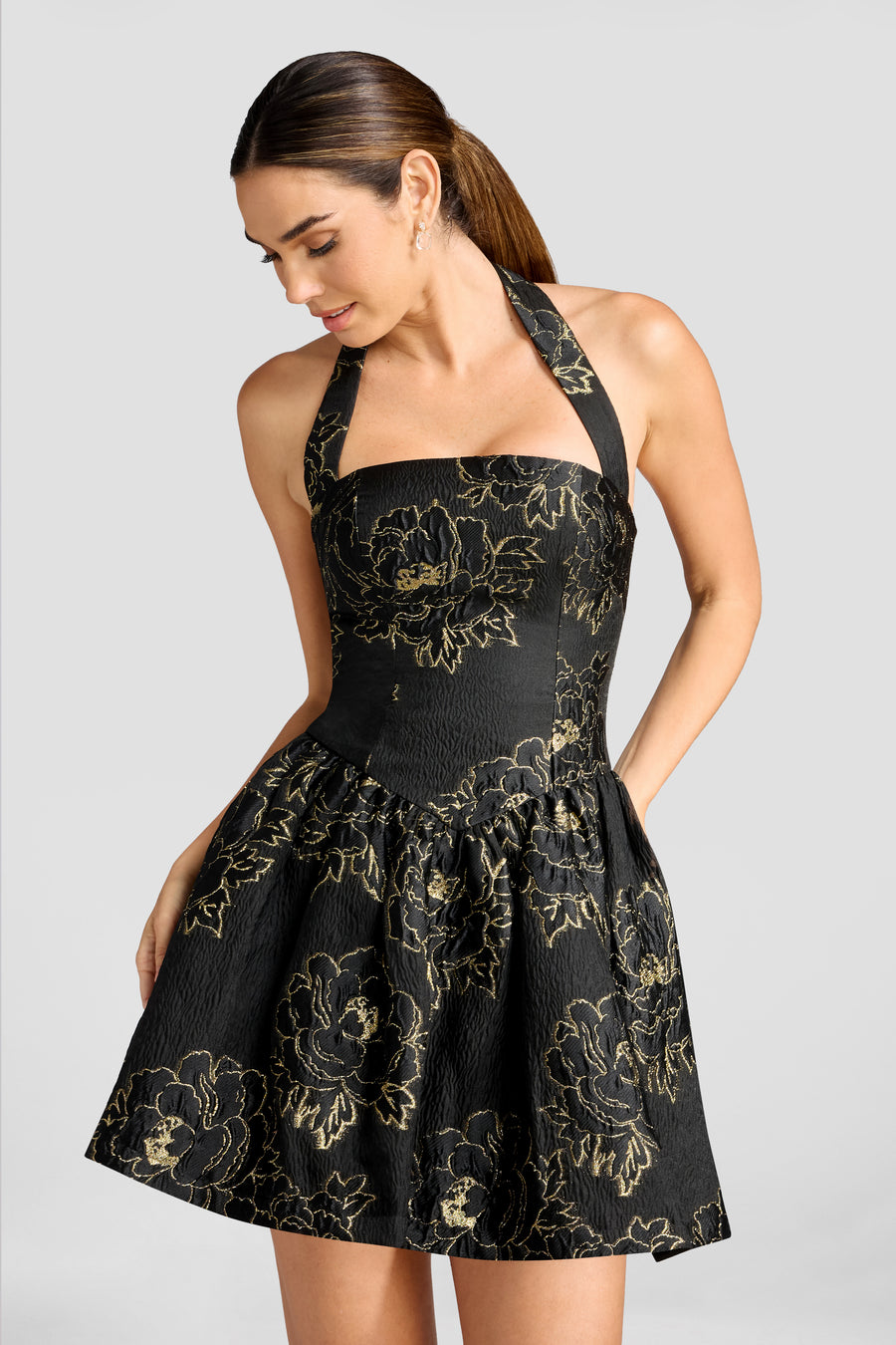 Lyssa Dress / BLACK-GOLD