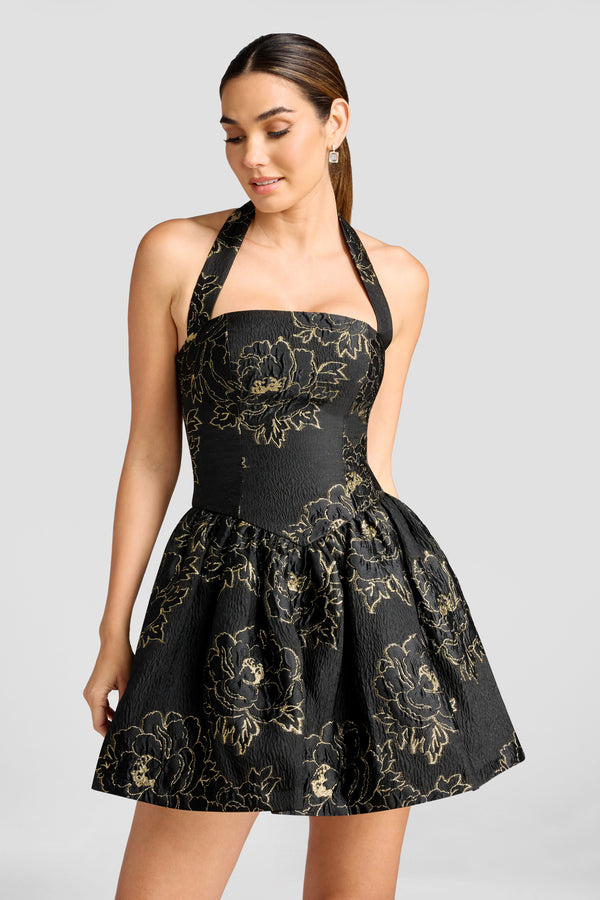 Lyssa Dress / BLACK-GOLD