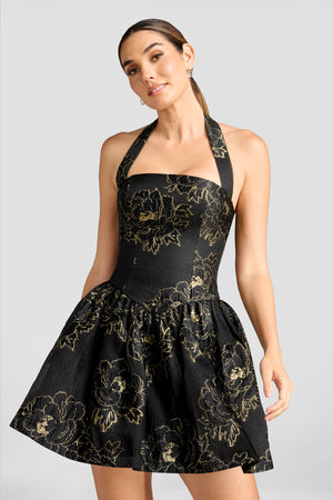 Lyssa Dress / BLACK-GOLD
