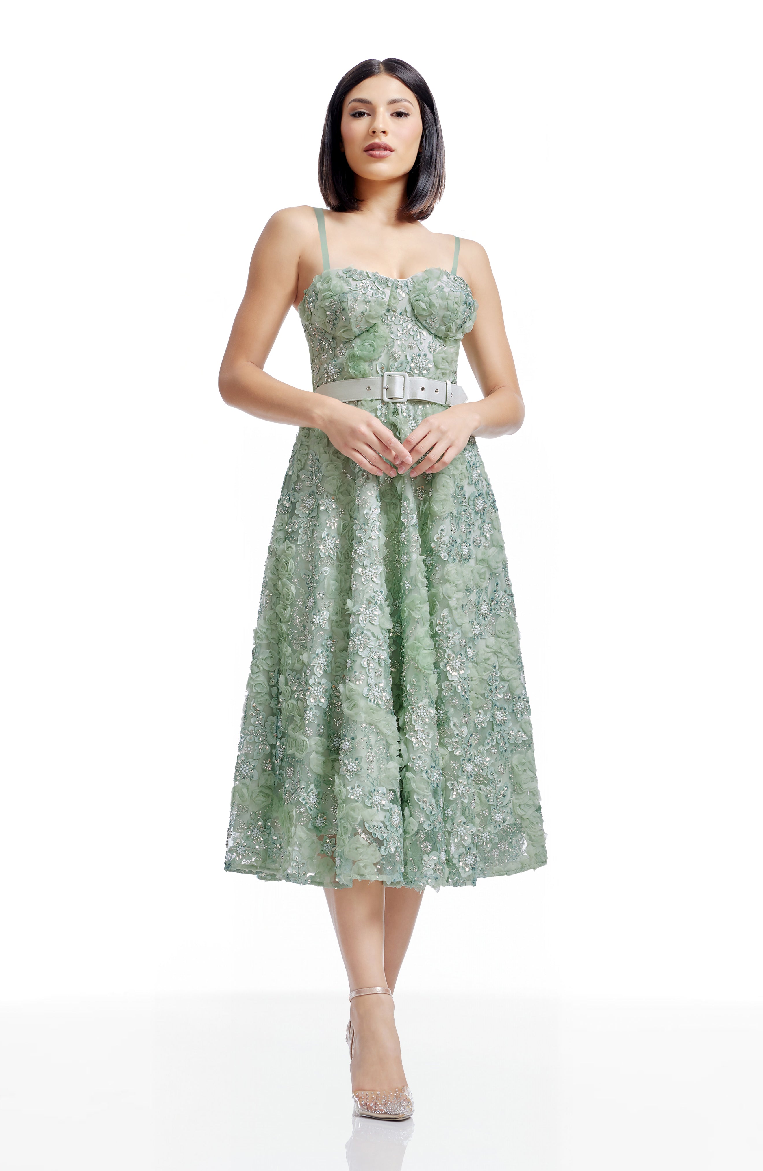 dress the population mabel floral midi dress Amazon.com: Dress the Population Women's Mabel Beaded and 3D Flower Arches On Tulle, Midi, Fit and Flare, Sweetheart Neck Dress, Sage Multi, XX-Small : Clothing, Shoes & Jewelry