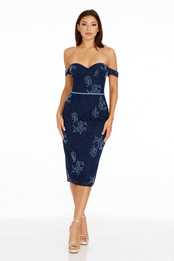 Marietta Dress / NAVY MULTI