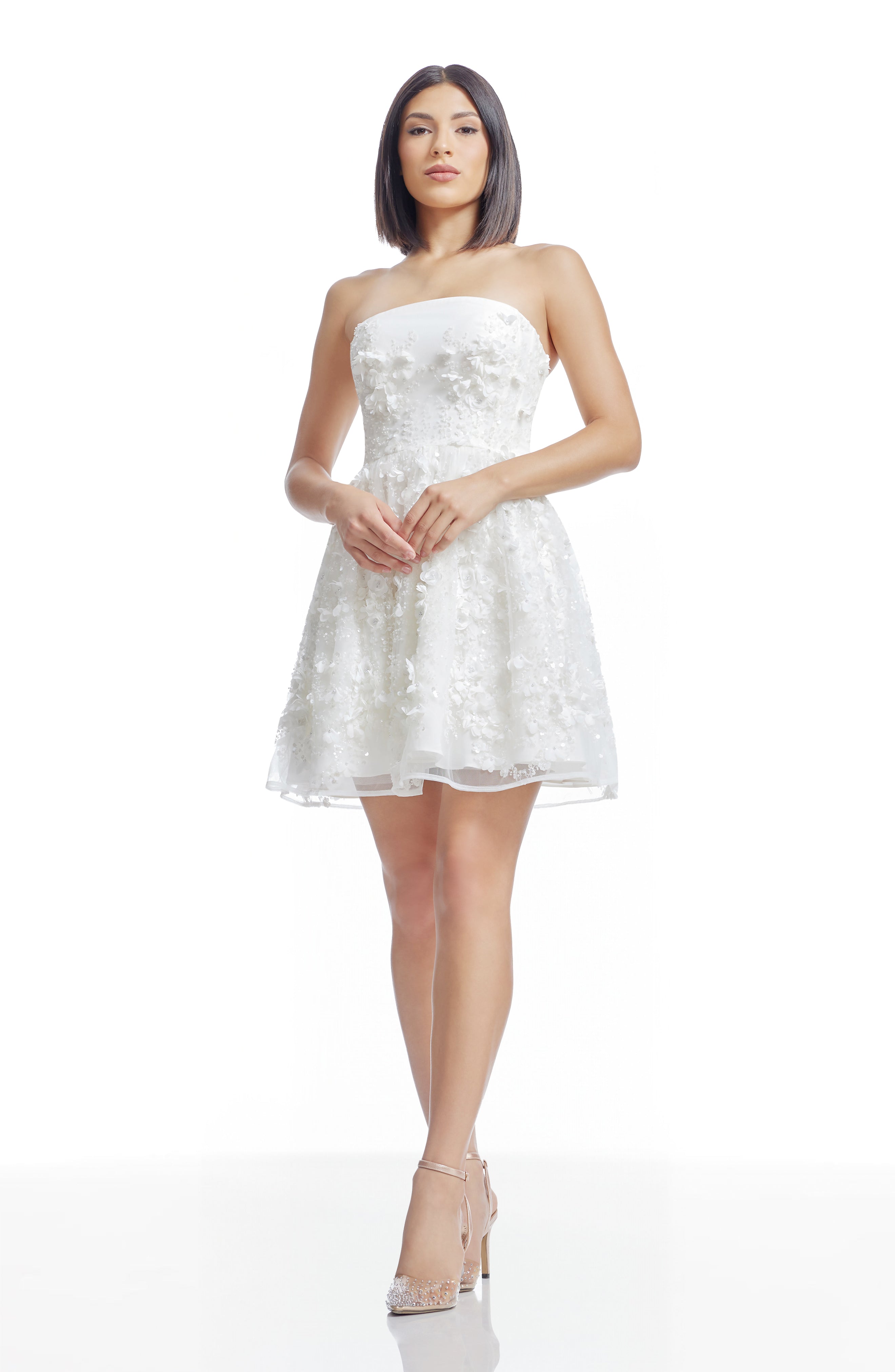 Dress the Population Women's Marilyn A Line Dress - White