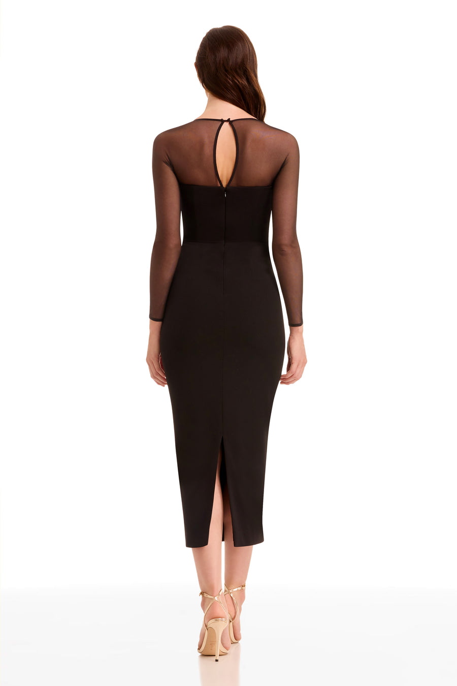 Dress the Population Women's Maxine Long Sleeve Dress - Mocha
