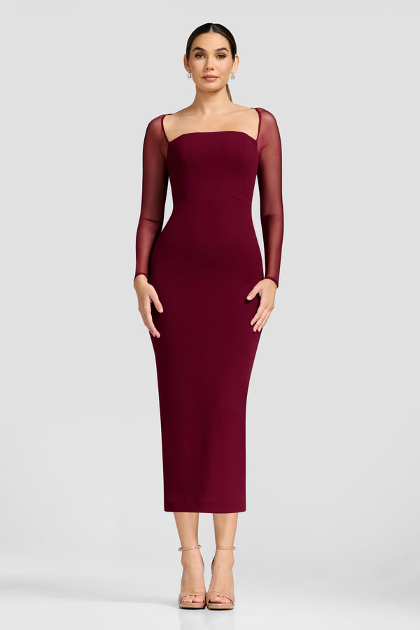 MAXINE DRESS / BURGUNDY