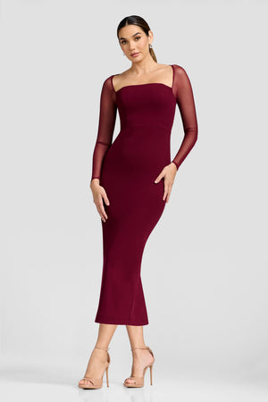 MAXINE DRESS / BURGUNDY
