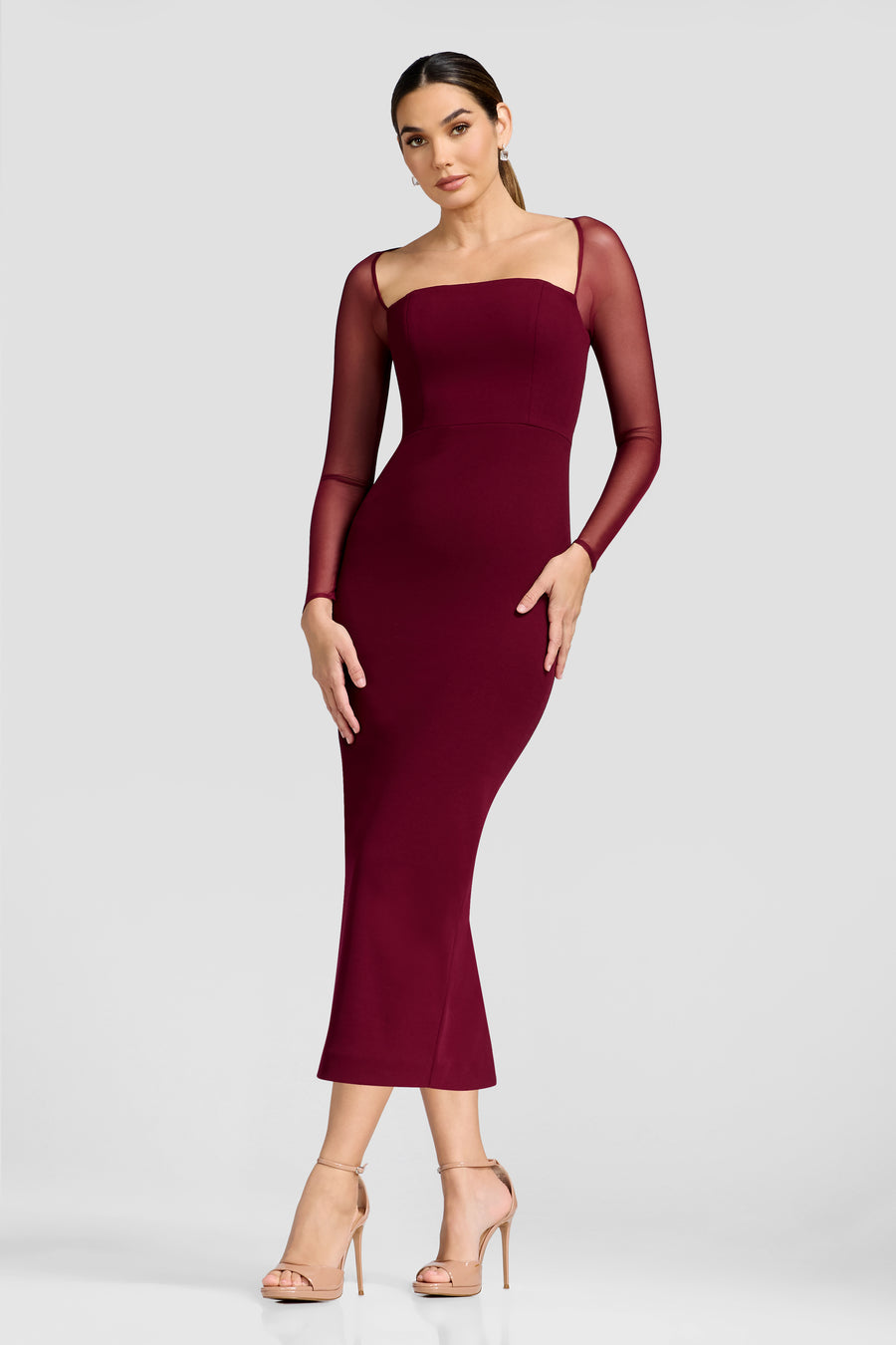 MAXINE DRESS / BURGUNDY