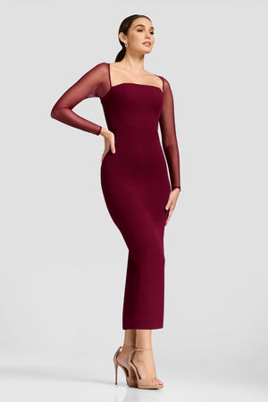 MAXINE DRESS / BURGUNDY
