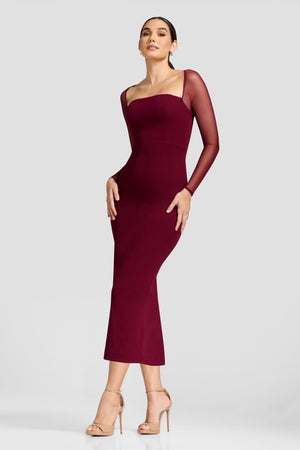 MAXINE DRESS / BURGUNDY