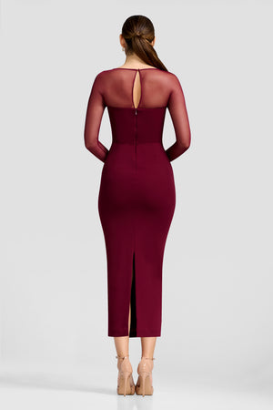 MAXINE DRESS / BURGUNDY