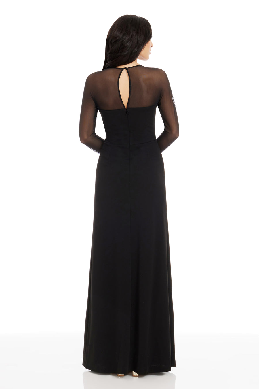 dress the population maxwell square neck long sleeve gown Dress the Population Women's Maxwell Square Neck Dress - Navy