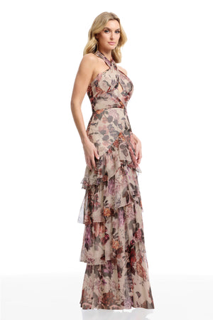 MAYA DRESS / CHAMPAGNE MULTI