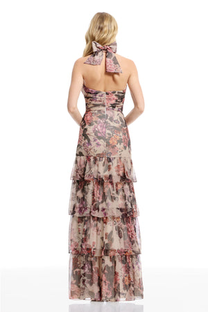 MAYA DRESS / CHAMPAGNE MULTI