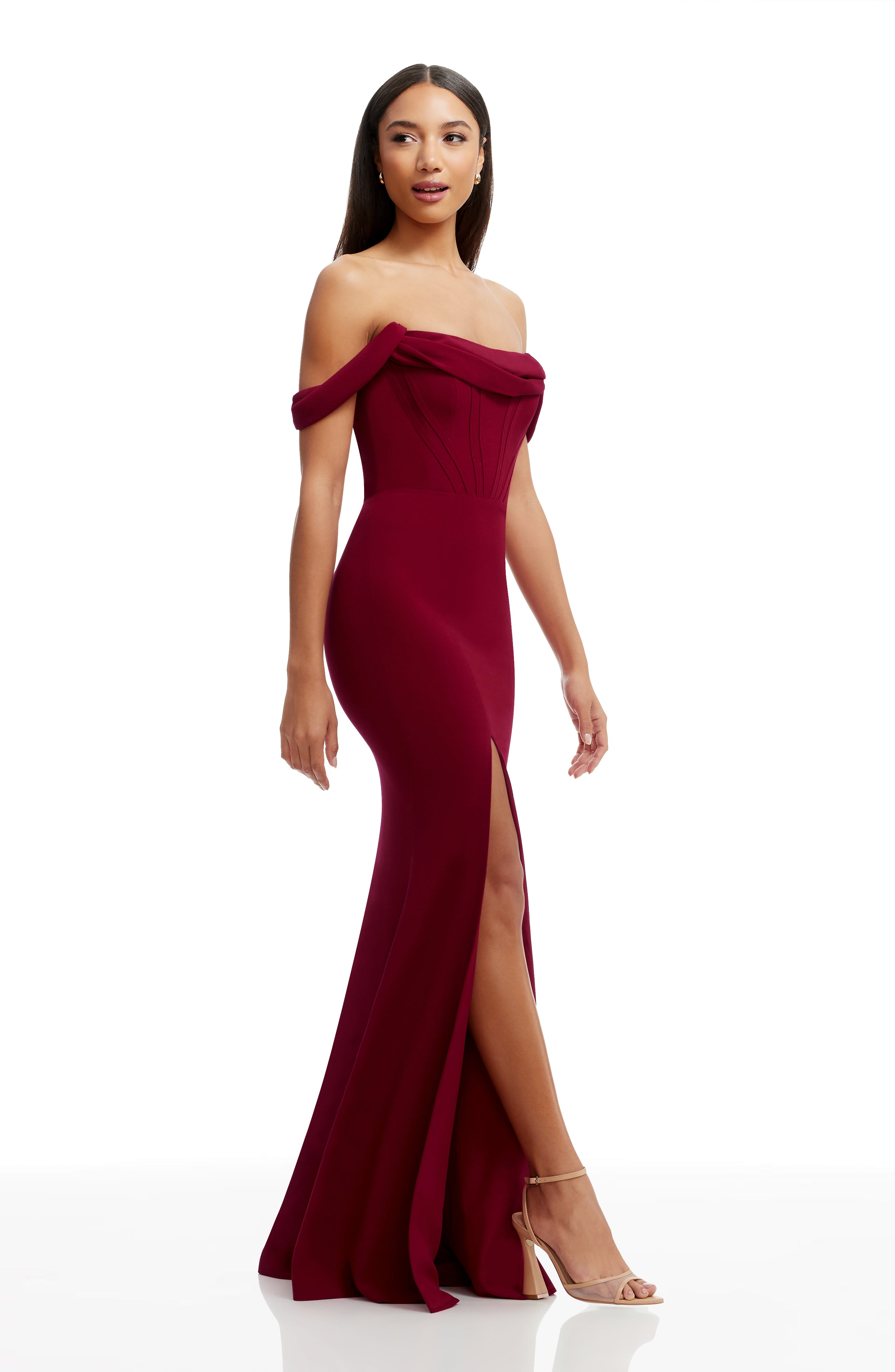knee length dresses for ladies Beaded Strapless Corset Mermaid Dress by Ladivine J871 – ABC Fashion