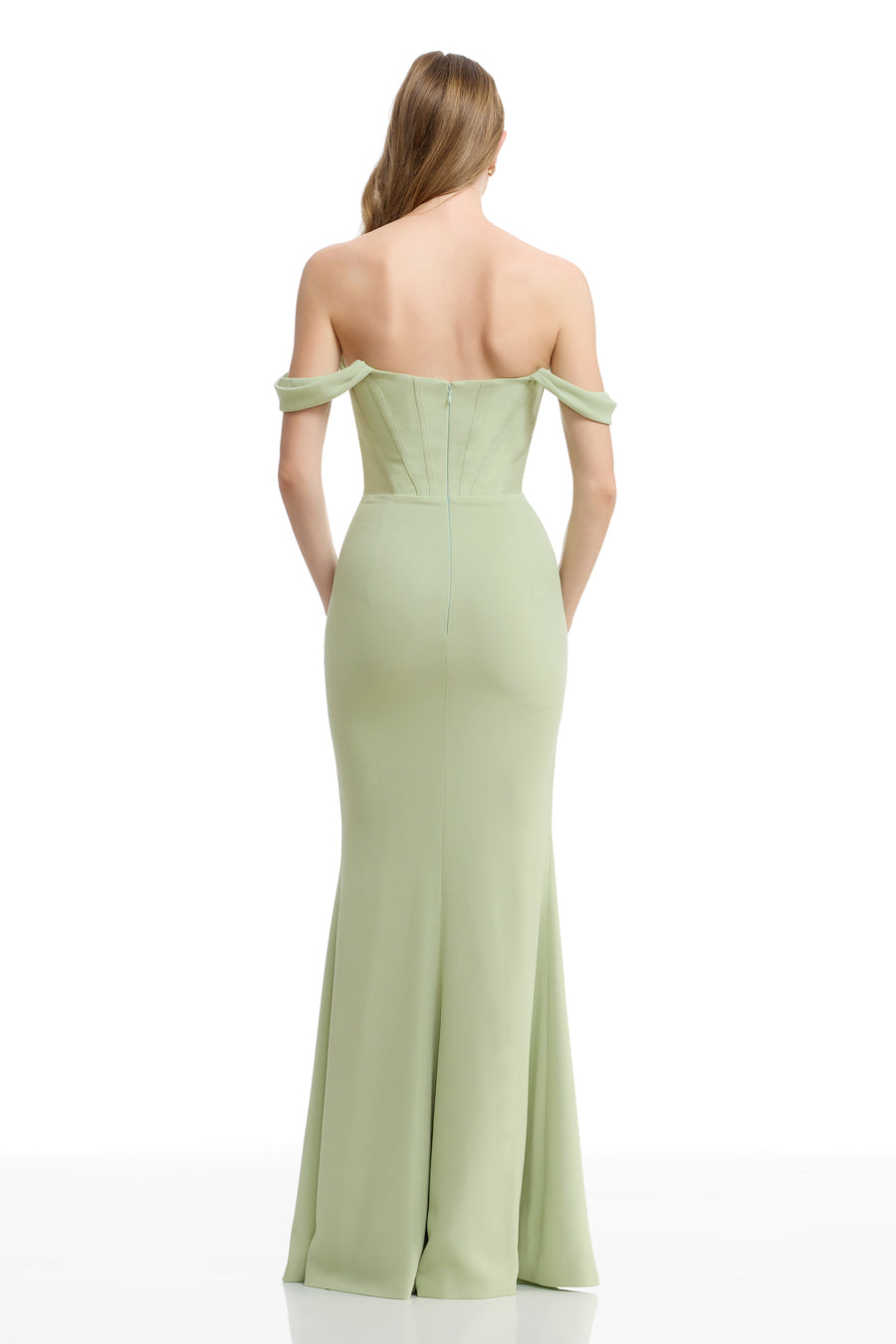 melania dress the population Dress the Population Melania Off-the-Shoulder Gown - SAGE