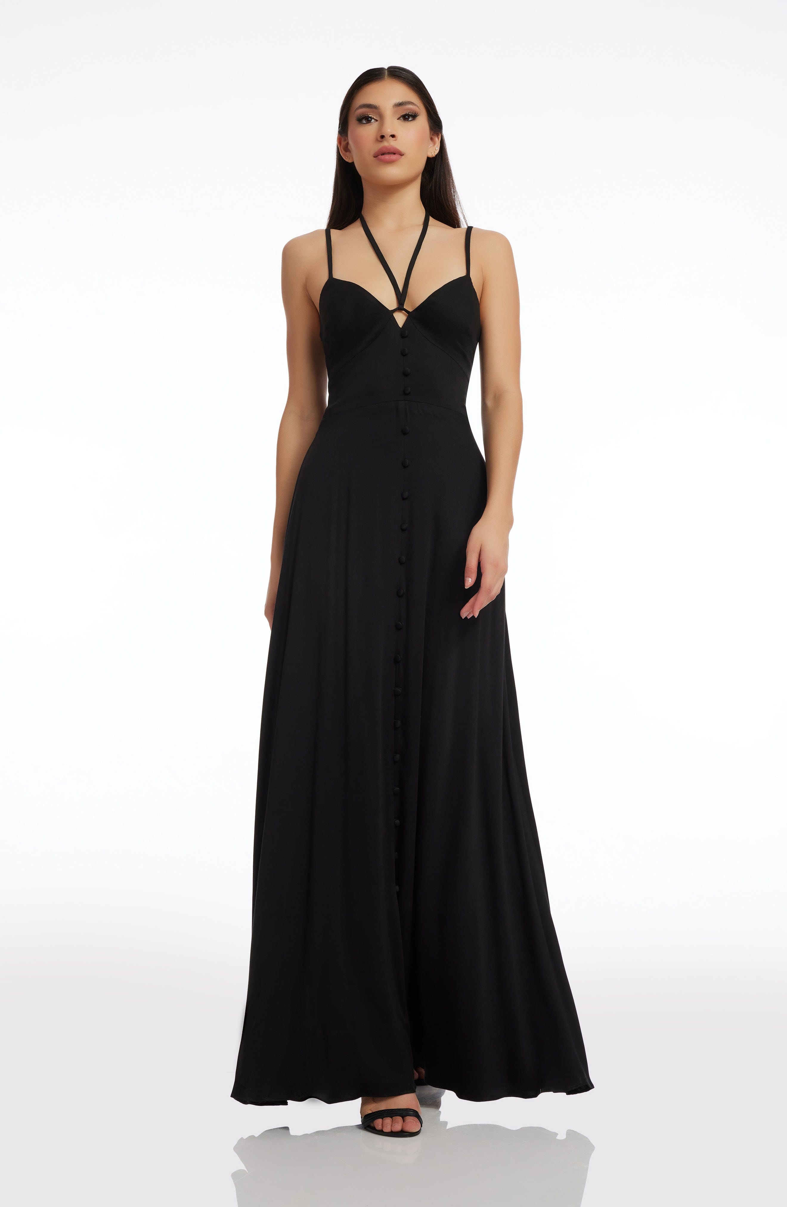 strapless open back dress Long Sleeve Plunge Ribbed Bodycon Dress – THE EXCLUSIVE EMERALD main image 1