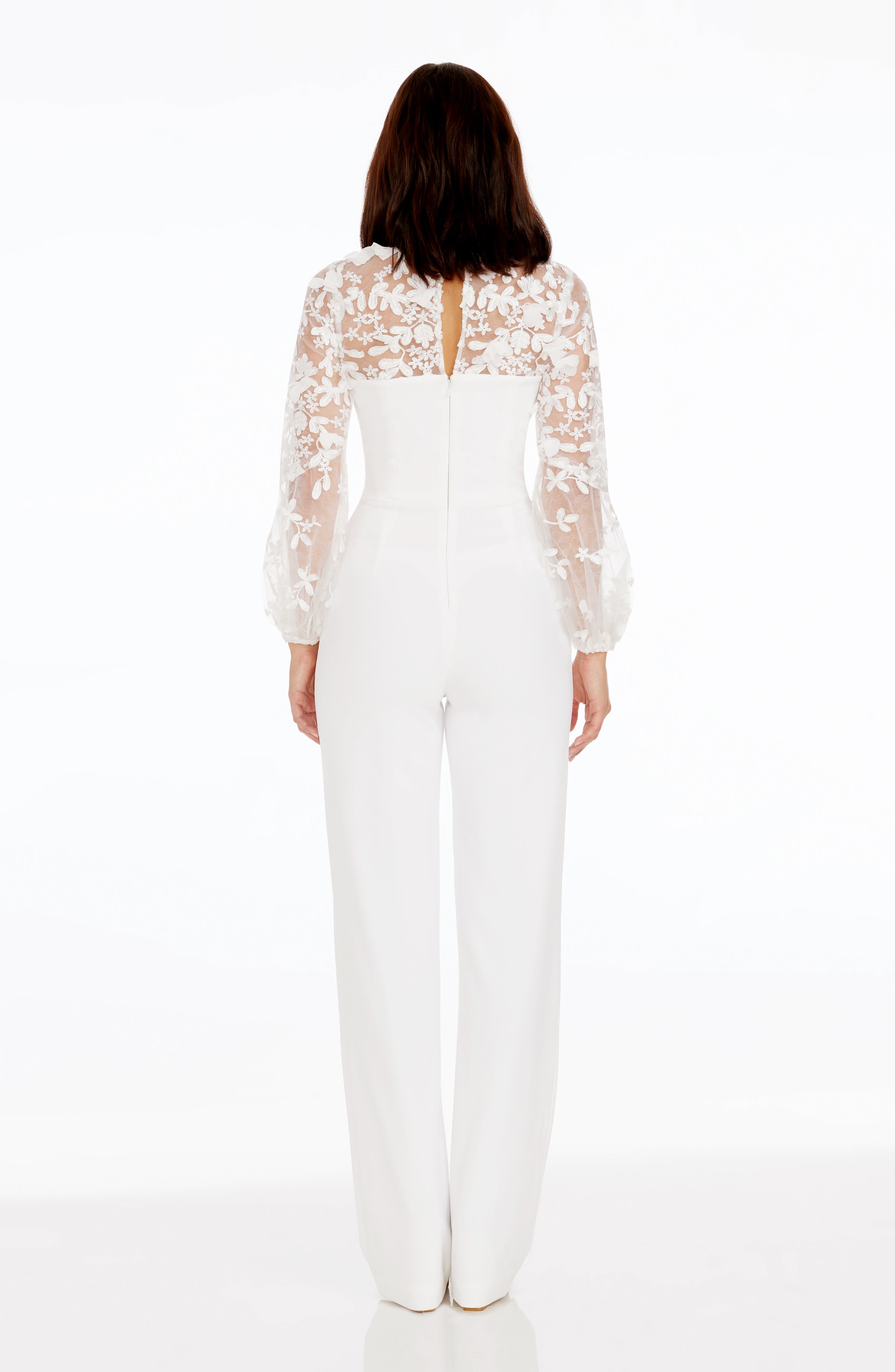 Dress the population white jumpsuit shop