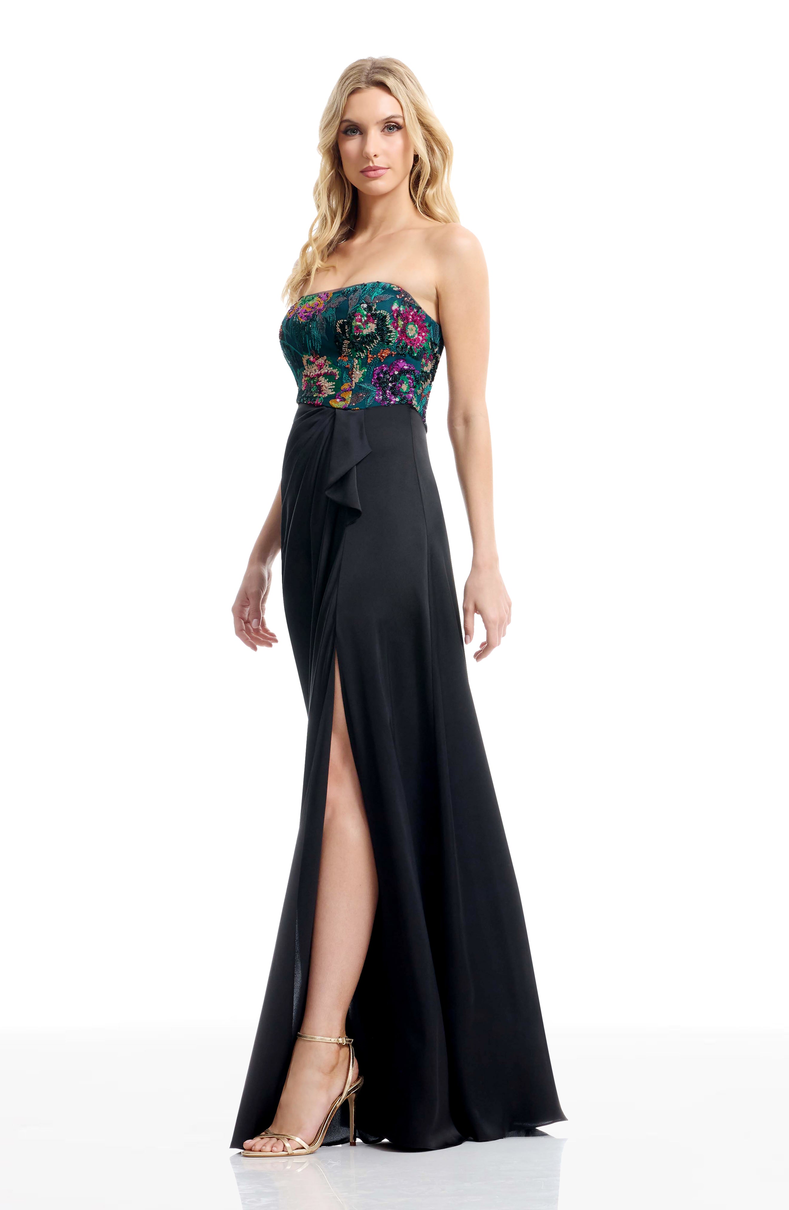 dress the population ellen strapless gown Dress The Population Ellen Strapless Gown OFF White