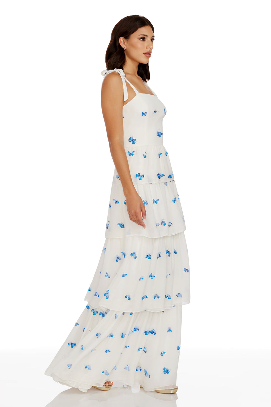 ワンピース Paddington Long Dress pale blue Hamri Maxi Dress White / Blue Floral | Princess Polly USA