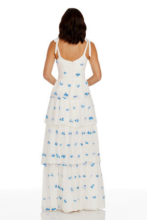 Monica Dress / WHITE-BLUE