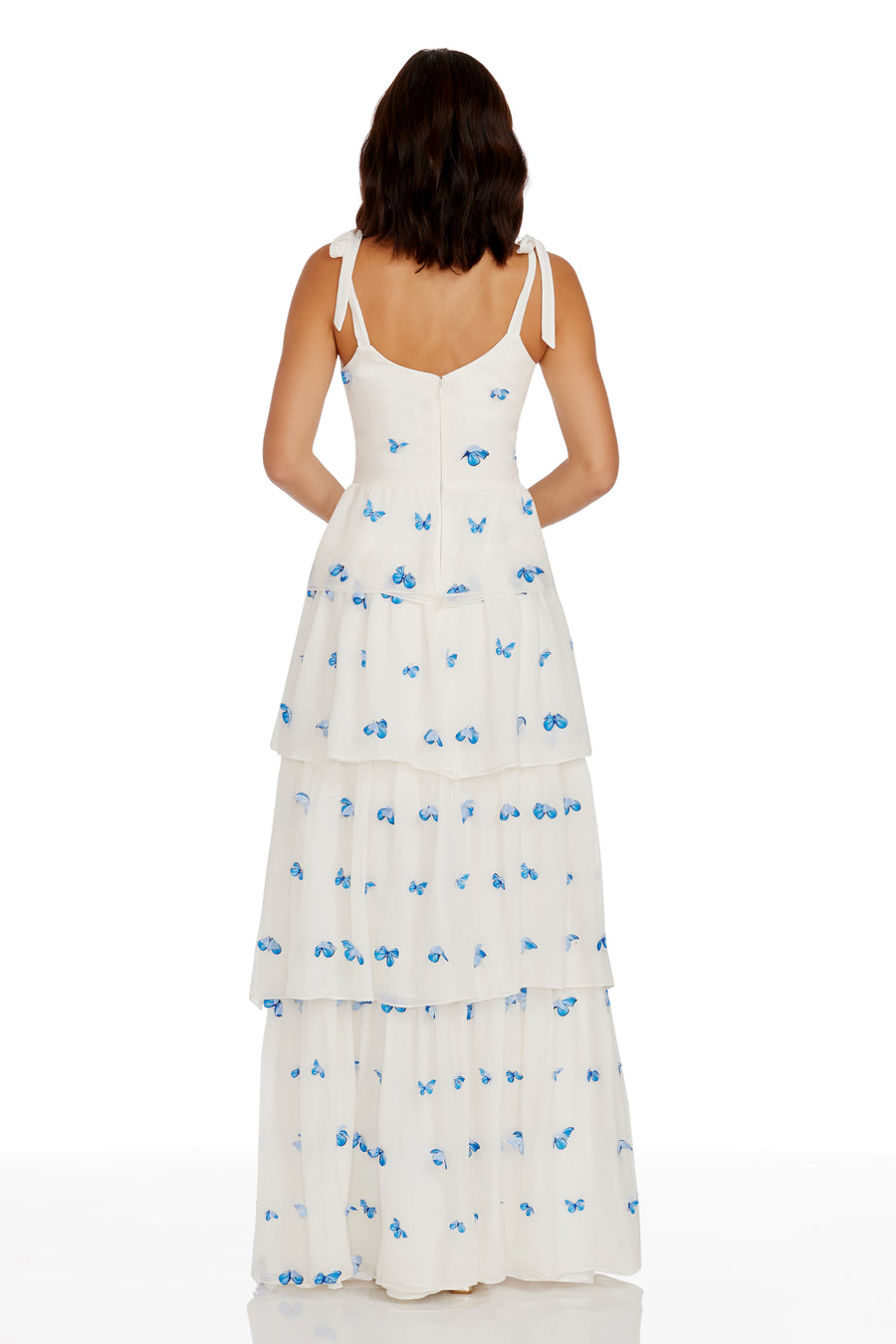 Monica Dress / WHITE-BLUE