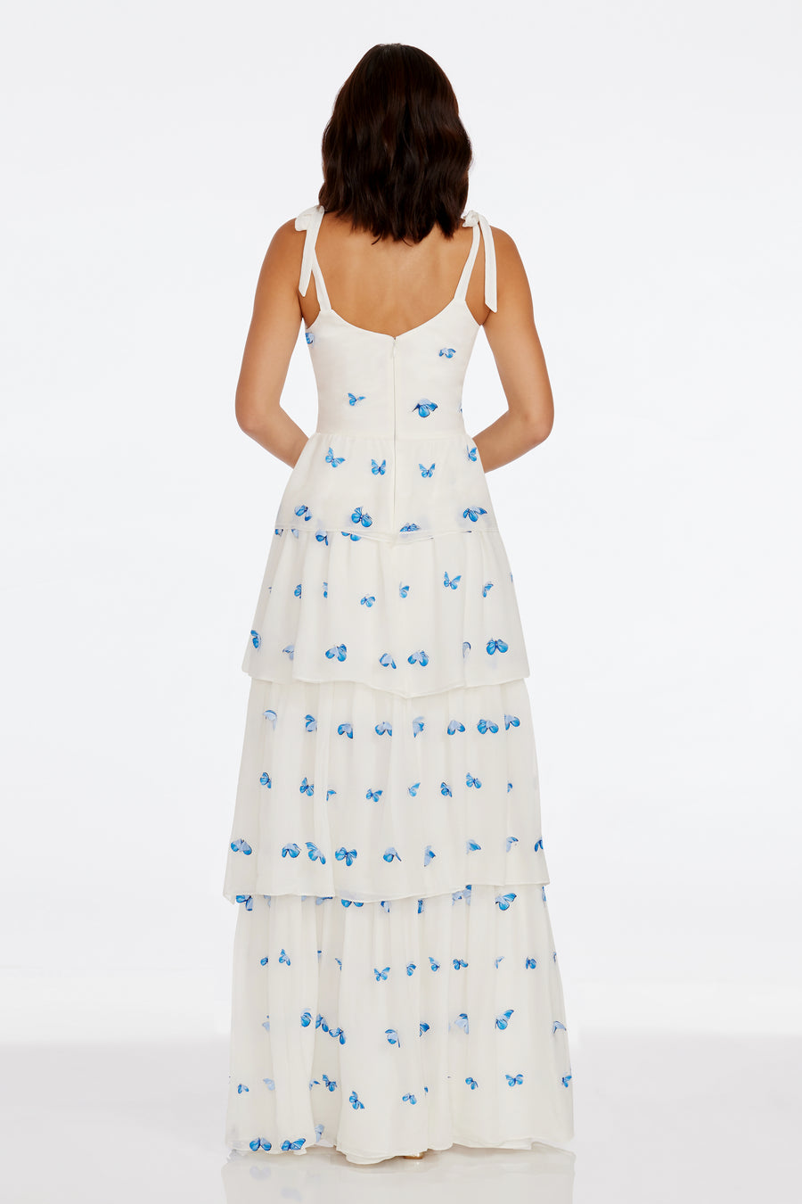 Monica Dress / WHITE-BLUE