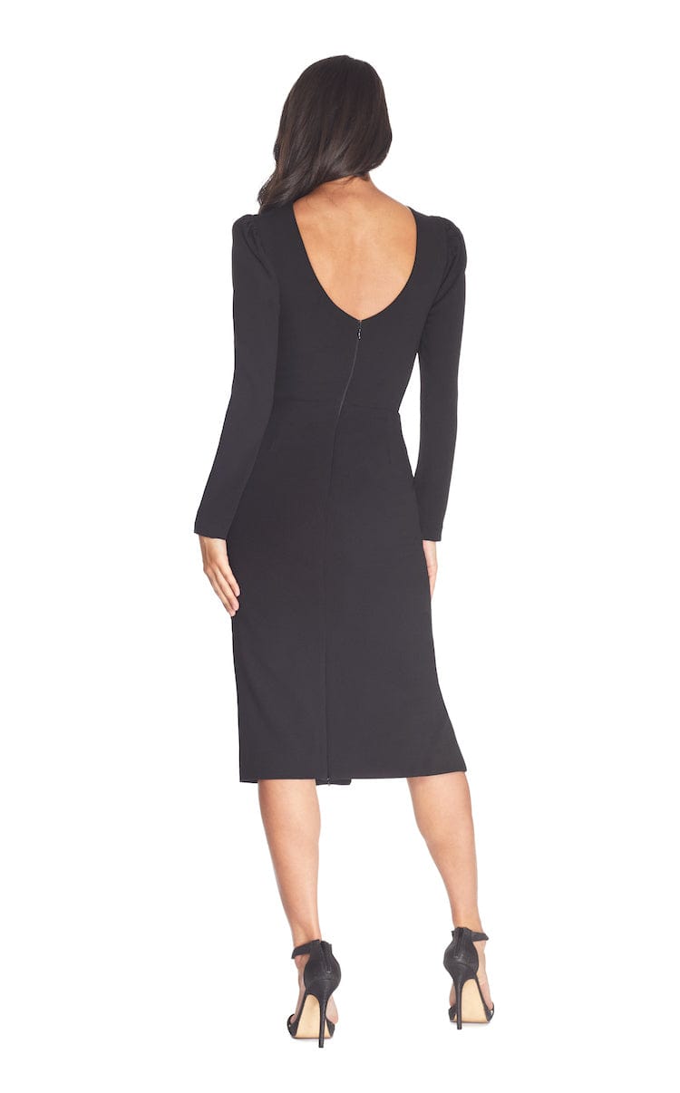 dress the population nadia long sleeve scoop back midi dress Nadia Dress XXS / COBALT