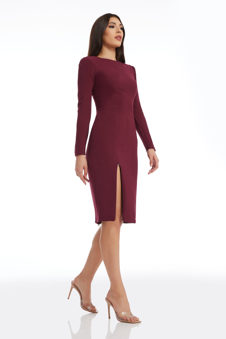 Dress the population burgundy dress cheap
