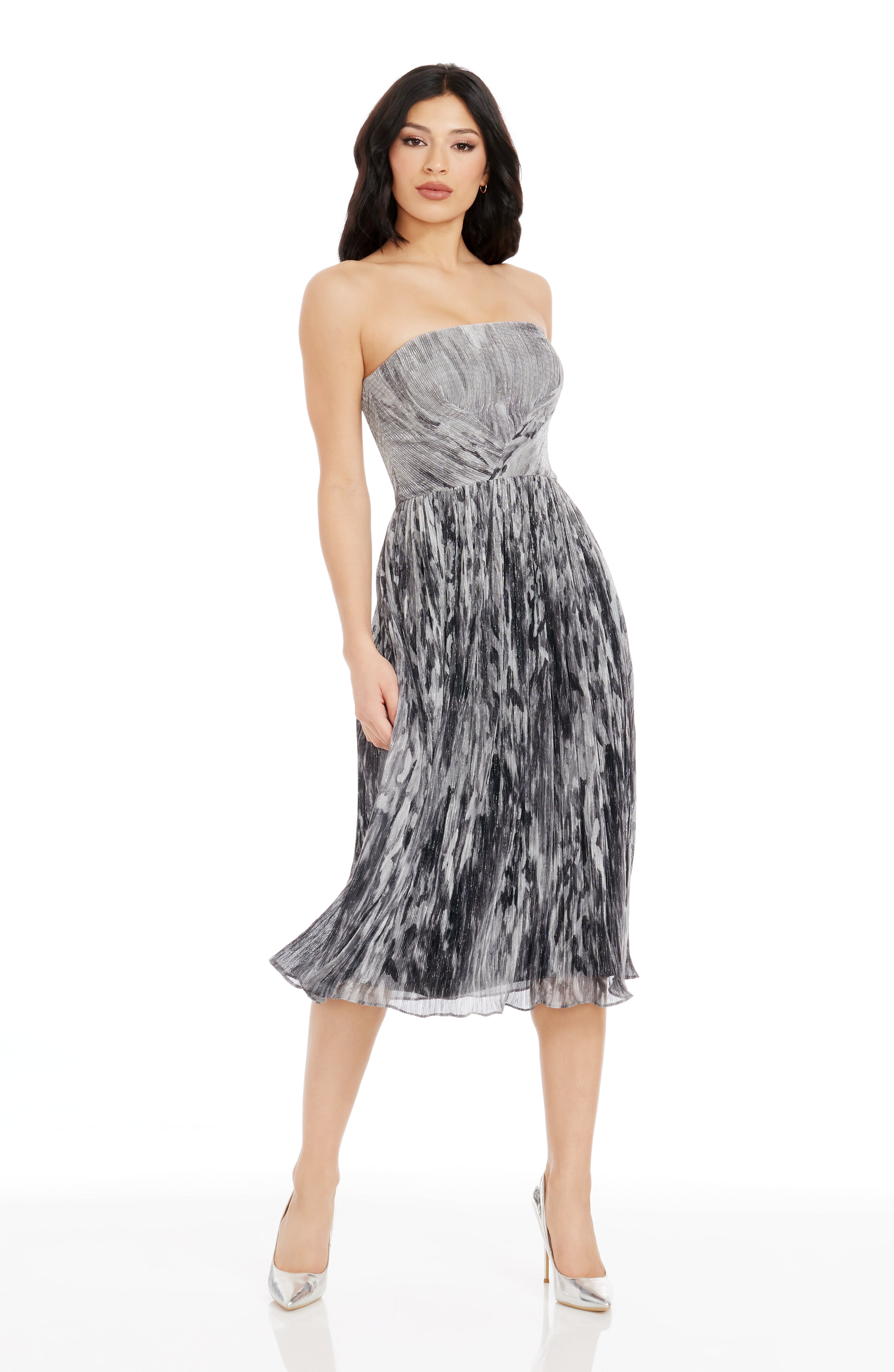 Dress the Population Women's Nadine Fit and Flare Midi Dress