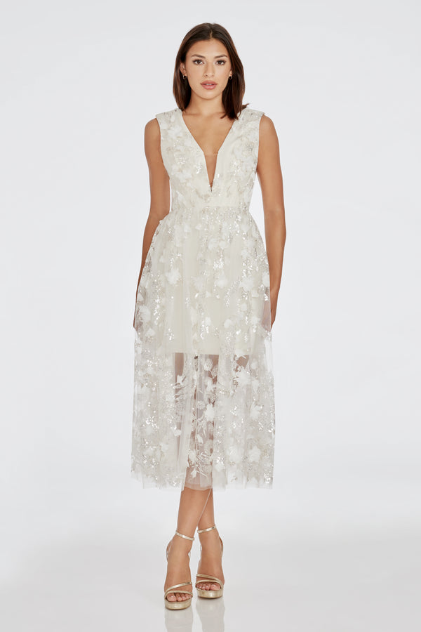 Nalani Dress / WHITE MULTI