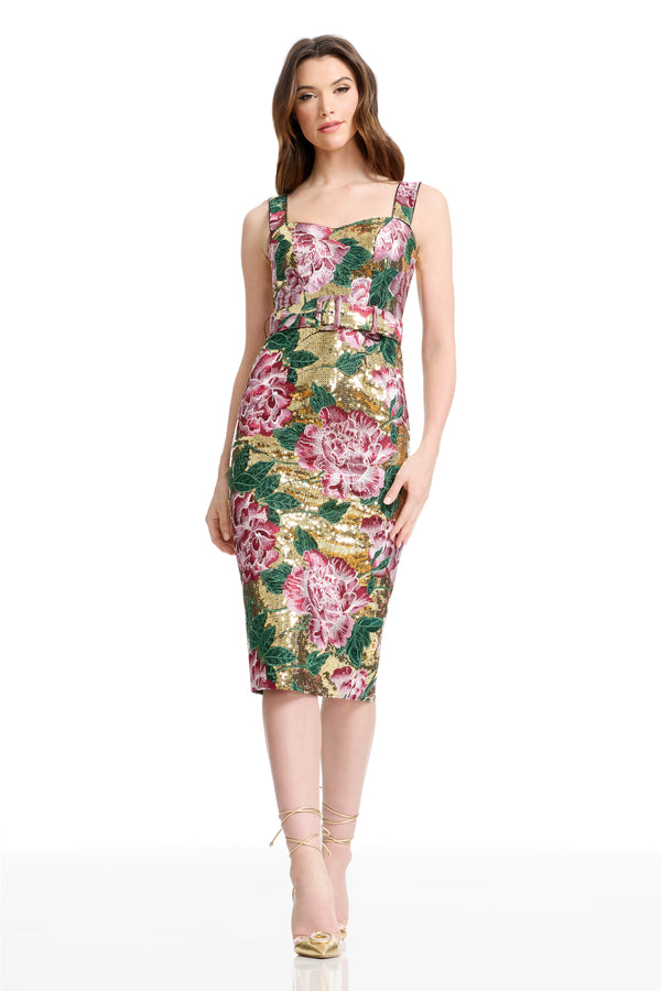 NICOLE DRESS / GOLD MULTI