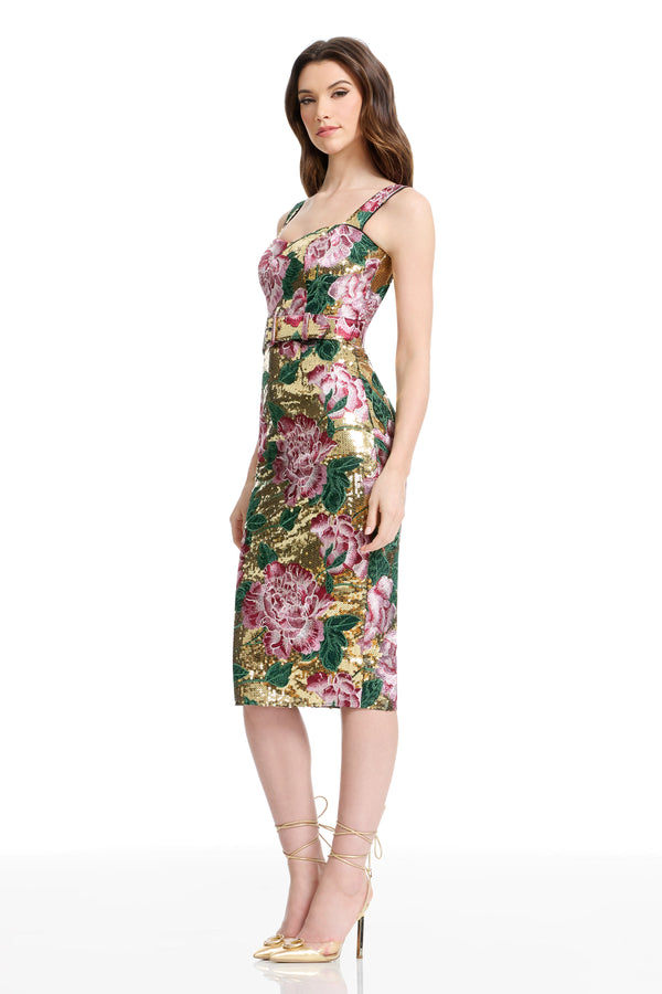 NICOLE DRESS / GOLD MULTI